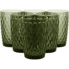 Conjunto de 6 Copos Long Drink Verde de Vidro Elegante 370ml