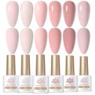 Conjunto de 6 cores de esmalte de gel Born Pretty Pink