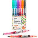 Conjunto de 6 cores para canetas para anotações Grabie Dual Tip Gel Ink