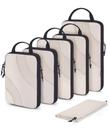 Conjunto de 6 Cubos de Compressão BAGSMART para Viagem - White Opal