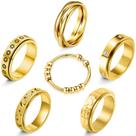 Conjunto de 6 em aço inoxidável Fidget Ring MUCAL for Anxiety