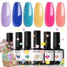 Conjunto de 6 Esmaltes em Gel Neon para Unhas - Cores Vibrantes para Meninas e Mulheres