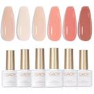 Conjunto de 6 Esmaltes GAOY Milky Pink Jelly Nude Gel - 7,3 mL cada