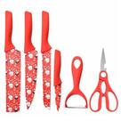 Conjunto de 6 Facas Natalinas Decoradas - Presente Ideal para Cozinha, Afiadas e Inox