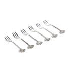Conjunto de 6 Garfos para Bolo em Zamac Prata Pavão - Lyor