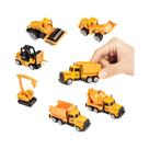 Conjunto De 6 Mini Veículos De Construção Em Liga Metálica Fundida: Caminhões, Escavadeiras E