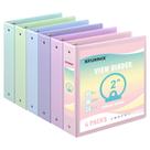 Conjunto de 6 Pastas de Argolas XRUNMIX 2" para 450 Folhas em Cores Pastel