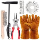 Conjunto de 6 peças de ferramentas de limpeza para soldagem Glarks com martelo de corte