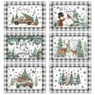 Conjunto de 6 peças de jogos americanos de plástico de Natal Qinyoung, 30x43 cm