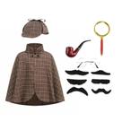 Conjunto de 6 peças de traje de detetive infantil AGCOAH Sherlock Holmes