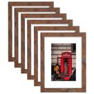 Conjunto de 6 porta-retratos PWTAKO marrons rústicos 11x14 com tapete