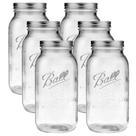 Conjunto de 6 Potes de Vidro Ball Boca Larga 64oz Herméticos