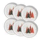 Conjunto de 6 Pratos de Sobremesa Bosque Encantado de Cerâmica 20cm - Scalla