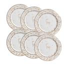 Conjunto de 6 Pratos de Sobremesa Christmas Lights de Cerâmica 20cm - Scalla