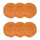 Conjunto de 6 Pratos Fundos 22,5cm Ryo Papaya - Oxford