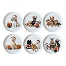 Conjunto de 6 Pratos para Sobremesa Cerâmica Tema Natal Cachorros 21,5cm para Ceia Conjunto de 6 Pratos para Sobremesa Cerâmica Tema Natal Cachorros 21,5cm para Ceia
