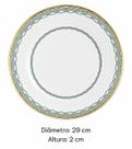 Conjunto De 6 Pratos Raso De Cerâmica Filete De Ouro 29cm - Alleanza