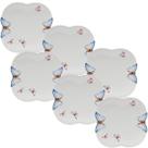 Conjunto de 6 Pratos Rasos De Porcelana Borboletas -Wolff Conjunto de 6 Pratos Rasos De Porcelana Borboletas -Wolff