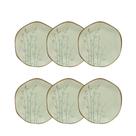 Conjunto de 6 Pratos Sobremesa 21,5cm Ryo Bambu