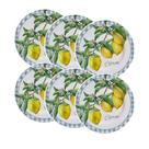 Conjunto de 6 Pratos Sobremesa de Cerâmica Amalfitana Citron 21cm - Alleanza Conjunto de 6 Pratos Sobremesa de Cerâmica Amalfitana Citron 21cm - Alleanza