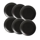 Conjunto de 6 Pratos Sobremesa de Cerâmica Preto Acetinado 21cm - Alleanza