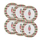 Conjunto de 6 Pratos Sobremesa Soldadinhos de Cerâmica com Filete de Ouro 21cm - Alleanza
