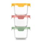 Conjunto de 6 Recipientes de Vidro Ello Color Lock (2 xícaras cada) - Pacote com 3