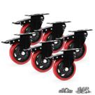Conjunto de 6 rodas Caster Wheels EGOFIX Heavy Duty, vermelho