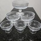 Conjunto de 6 Taças Caneladas em Vidro 320ml para Sobremesa e Sorvete