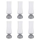 Conjunto De 6 Taças De Champagne Em Vidro Base Esfera Fume 240Ml BTC