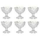 Conjunto de 6 Taças de Sobremesa de Vidro Deli Diamond com Fio de Ouro 170ml - Lyor