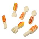 Conjunto de 6 unidades de resina alimentar em miniatura 3D com ímãs de geladeira