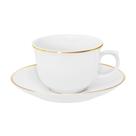 Conjunto de 6 Xícaras 240ml e 6 Pires em Porcelana Oxford Flamingo Sofia