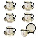 Conjunto de 6 Xícaras com Pires Para Servir Café Feitos Em Cerâmica Conjunto de 6 Xícaras com Pires Para Servir Café Feitos Em Cerâmica