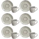Conjunto de 6 Xícaras de Café com Pires Stoneware Bio Pistache 120ml - Porto Brasil