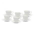 Conjunto De 6 Xícaras De Chá Com Pires Em Porcelana Maldivas Fio Dourado 180Ml Wolff