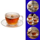 Conjunto de 6 xícaras para Chá e Café em Cristal Siena 90ml com Pires Transparente