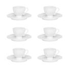 Conjunto de 6 Xícaras Pequenas 75ml Com Pires Soleil White
