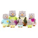 Conjunto de 7 da família Toy Li'l Woodzeez The McHoot Owl para crianças a partir de 3 anos