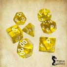 Conjunto de 7 dados- Amarelo Translúcido - RPG Conjunto de 7 dados- Amarelo Translúcido - RPG
