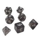 Conjunto de 7 Dados de RPG Preto Transparente