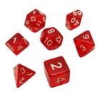 Conjunto de 7 Dados de RPG Vermelho Translúcido