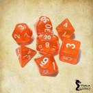 Conjunto de 7 dados- Laranja Translúcido - RPG