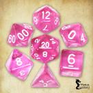 Conjunto de 7 dados- Rosa Claro Translúcido - RPG