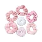 Conjunto De 7 Elásticos De Cabelo De Pelúcia Femininos, Faixas De Cabelo Sólidas, Prendedores De