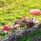 Conjunto de 7 Figuras de Jardim de Fadas em Resina Delighture