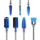 Conjunto de 7 peças de Nail Drill Bits MelodySusie em carboneto de tungstênio azul