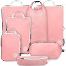 Conjunto de 7 Peças Packing Cubes TRIPPED - Organizadores de Viagem Dusty Rose