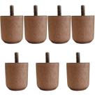 Conjunto de 7 Pés Baixos para Cama Box Kit Pé de Cama de Madeira 5cm Cor Mel