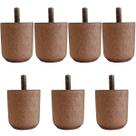 Conjunto de 7 Pés Baixos para Cama Box Kit Pé de Cama de Madeira 5cm Cor Mel